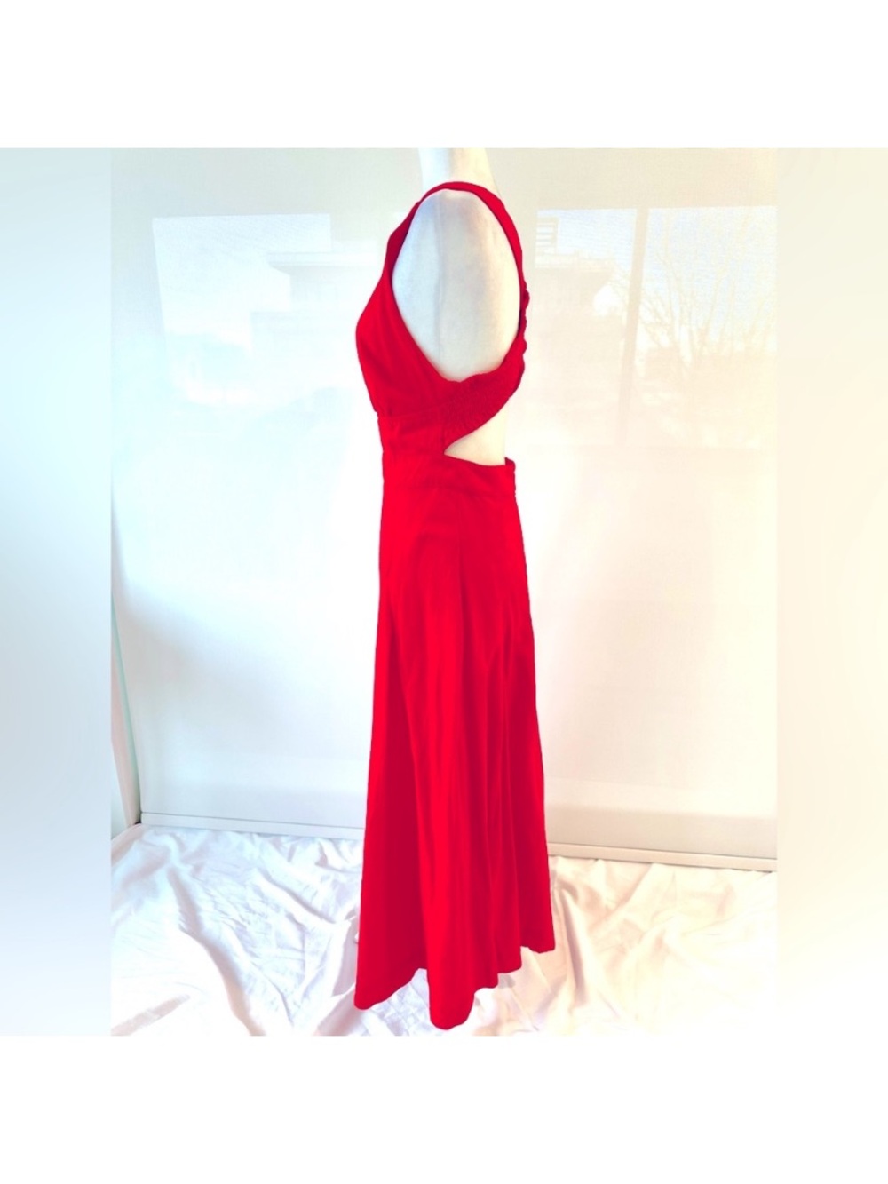 Rachel Zoe Red Backless Cutout Maxi Dress
